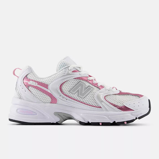 New Balance 530 White with pink sugar and silver metallic (WHITE-PINK)