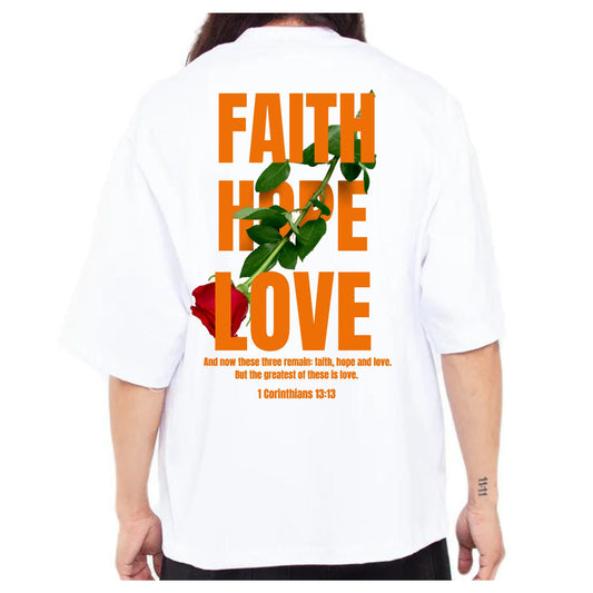 “FAITH, HOPE, LOVE” Oversized T-Shirt